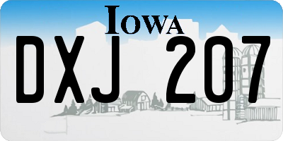IA license plate DXJ207