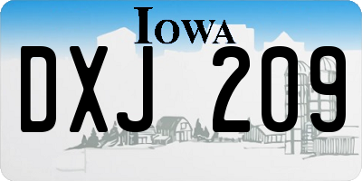 IA license plate DXJ209