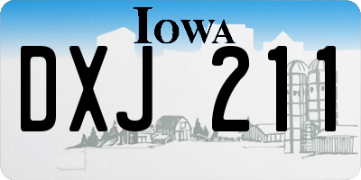 IA license plate DXJ211