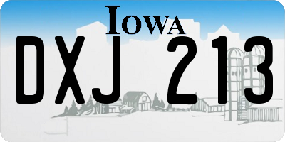 IA license plate DXJ213