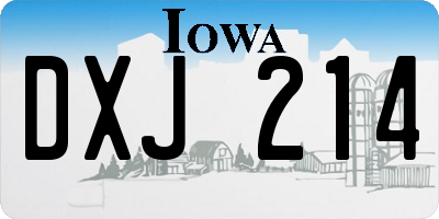 IA license plate DXJ214