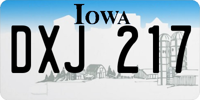 IA license plate DXJ217