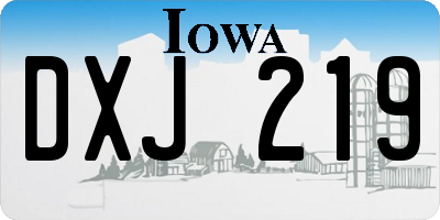 IA license plate DXJ219