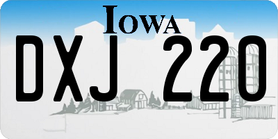 IA license plate DXJ220