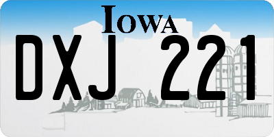 IA license plate DXJ221