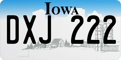 IA license plate DXJ222