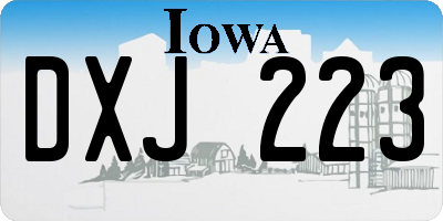 IA license plate DXJ223