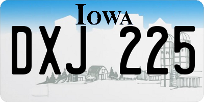 IA license plate DXJ225