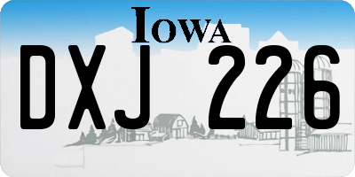 IA license plate DXJ226