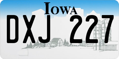 IA license plate DXJ227