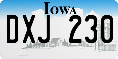 IA license plate DXJ230