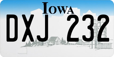IA license plate DXJ232