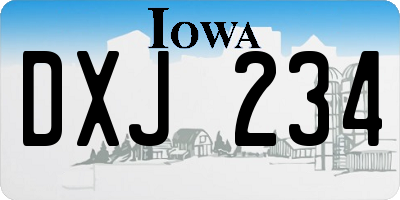 IA license plate DXJ234