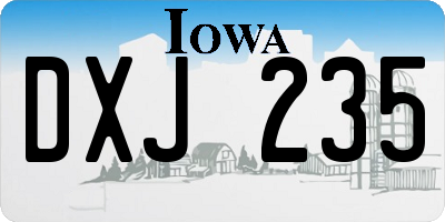 IA license plate DXJ235