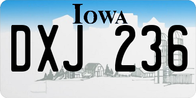 IA license plate DXJ236