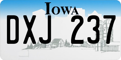 IA license plate DXJ237