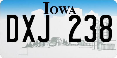 IA license plate DXJ238