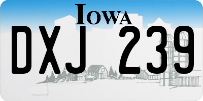 IA license plate DXJ239