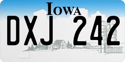 IA license plate DXJ242