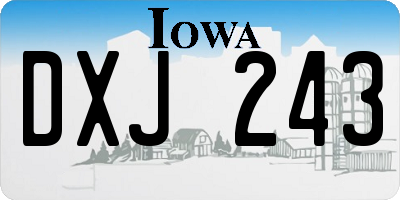 IA license plate DXJ243