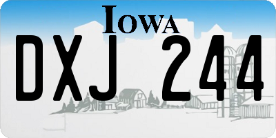 IA license plate DXJ244
