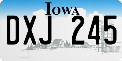 IA license plate DXJ245