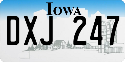 IA license plate DXJ247