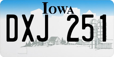 IA license plate DXJ251