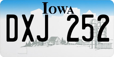 IA license plate DXJ252