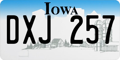 IA license plate DXJ257
