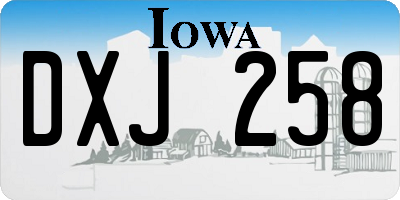 IA license plate DXJ258