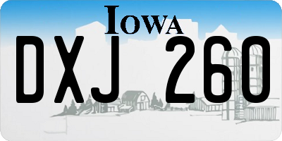 IA license plate DXJ260