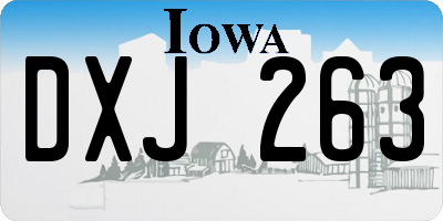 IA license plate DXJ263
