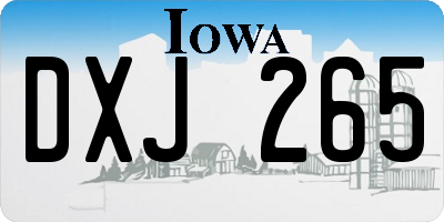 IA license plate DXJ265