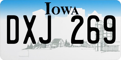IA license plate DXJ269