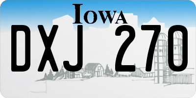 IA license plate DXJ270