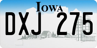 IA license plate DXJ275