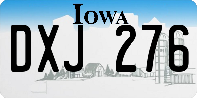 IA license plate DXJ276