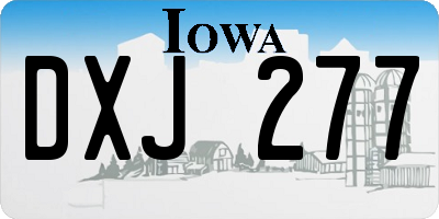 IA license plate DXJ277