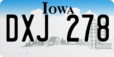 IA license plate DXJ278