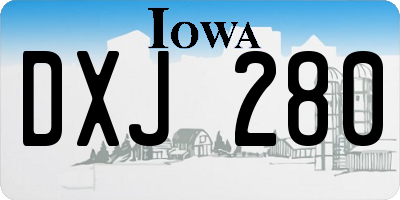 IA license plate DXJ280