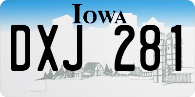 IA license plate DXJ281