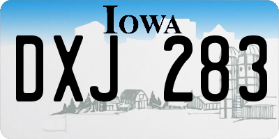 IA license plate DXJ283