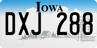 IA license plate DXJ288