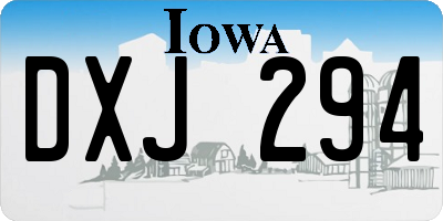 IA license plate DXJ294
