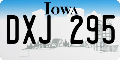 IA license plate DXJ295
