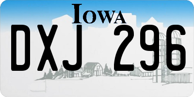 IA license plate DXJ296