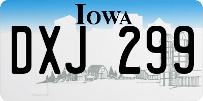 IA license plate DXJ299