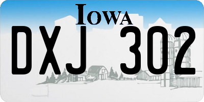 IA license plate DXJ302