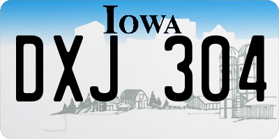 IA license plate DXJ304